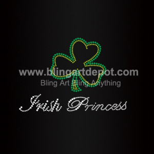 Irish Princess Iron On Rhinestone Heat Transfers